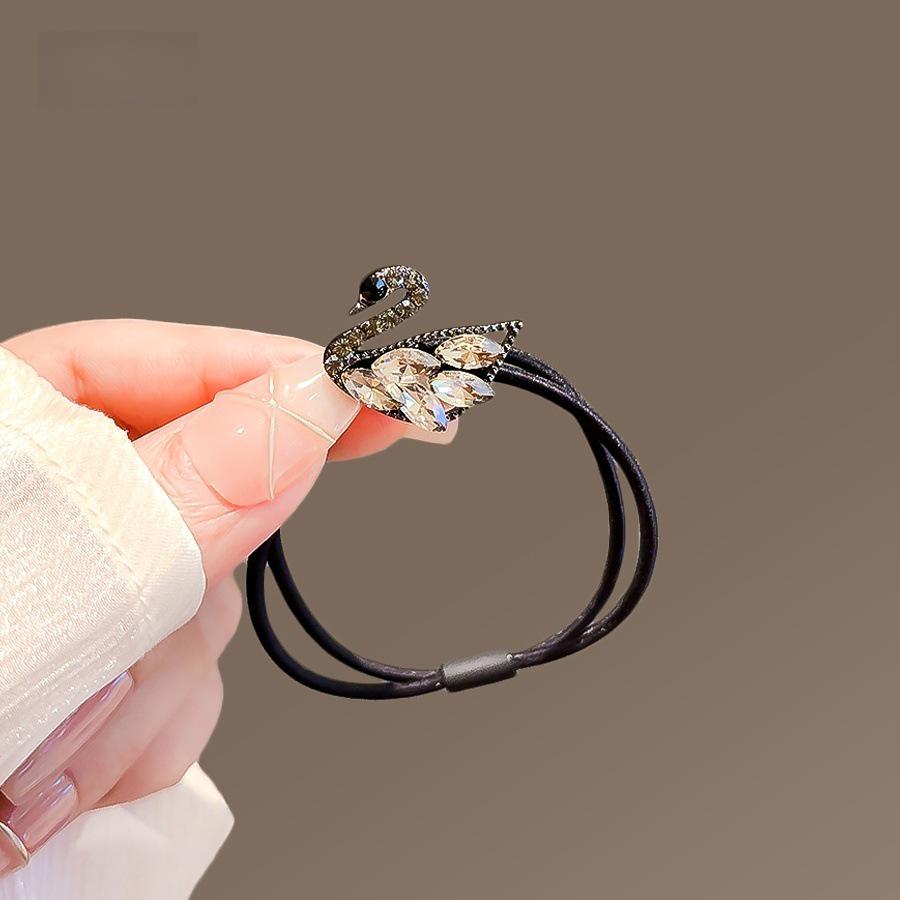 Exquisite Forest Style Butterfly Crystal Hair Ties - Durable Rubber Bands for Women