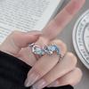 Sea Blue Enamel Oil Dripping Snake Open Ring Personality Retro Dragon Niche Unique Design Sense Index Finger Ring Woman