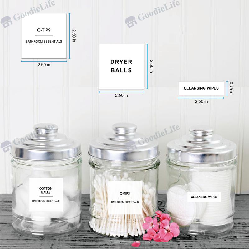 Waterproof Bathroom Stickers 189pcs Black Oil Resistant Labels for Storage and Cosmetic Categorization