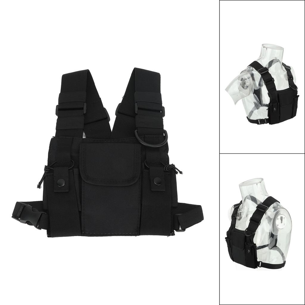 Multifunctional Chest Pack Front Chest Backpack Running Vest Bag for Men and Women Black