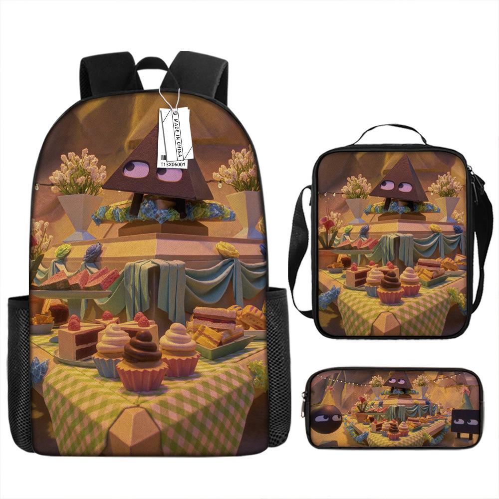 Classique Populaire Drôle Forme Originale Île Imprimé 3D Set de 3 pièces Sacs d'école pour élèves Sac à dos pour ordinateur portable Sac à dos Sac à lunch Trousse