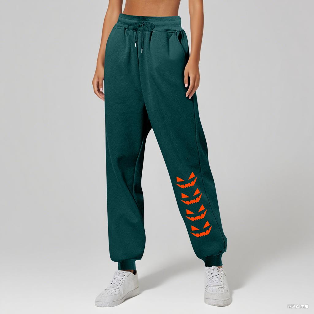 Ladies' Printed Unisex Casual Pocket Drawstring  Pants