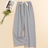 Women's Striped Pajama Pants - Summer Bubble Stripe, Slim, High Waist, Plus Size, Loose, Long Pants for Indoor/Outdoor Wear.