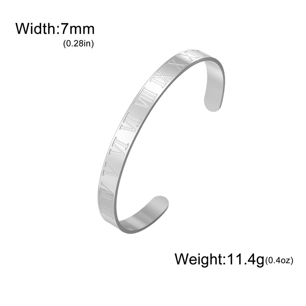  Classic Carving Roman Numerals Bracelet for Women Men Stainless Steel Gold Plated Cuff Bangle Luxury Jewelry Wholesale