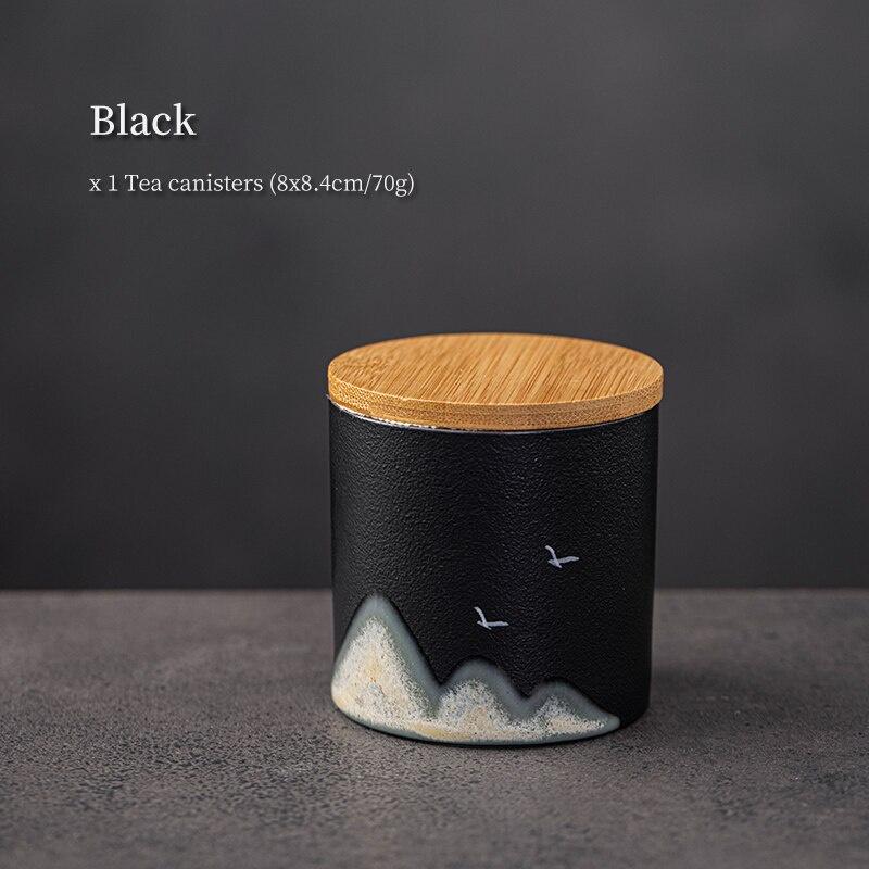 

Ceramic Tea Canister Creative Sealed Jar Vintage Storage Jar Small Storage Canister чёрный
