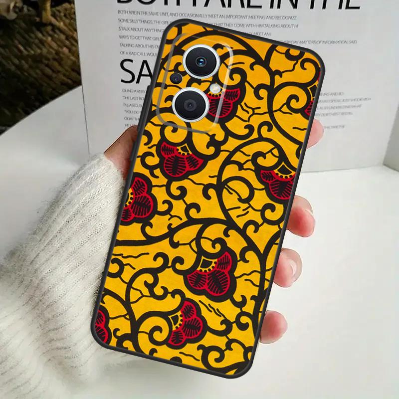 African Wax Pattern Fabric Case For OPPO Reno 12F 13F 14F 10 11 12 13 14 Pro 8T 7 8 Lite OPPO Find X6 X5 X8 X9 Pro Cover