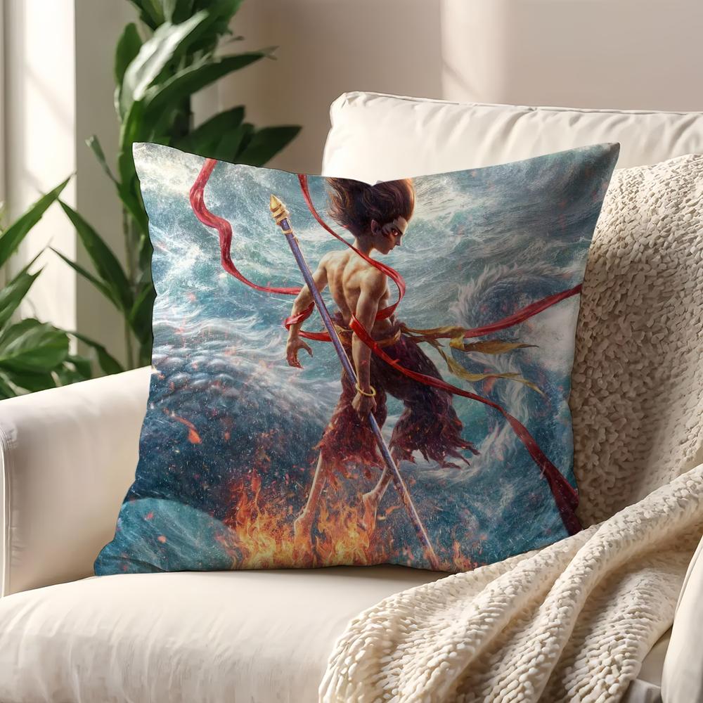 

Мультфильм N-Ne Z-Zha 2 Фэнтези Наволочка для подушки Дом Диван Гостиная Офис Магазин Чехол Печать Комфорт Украшения Скандинавская простота 30x30cm