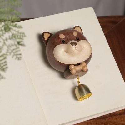Hölzerne Niedliche Hunde-Türklingel Dekorative Tier-Thema Cartoon-Türglocke Eingangserinnerung Windspiel Türklingel Ornament Geschäftseröffnung
