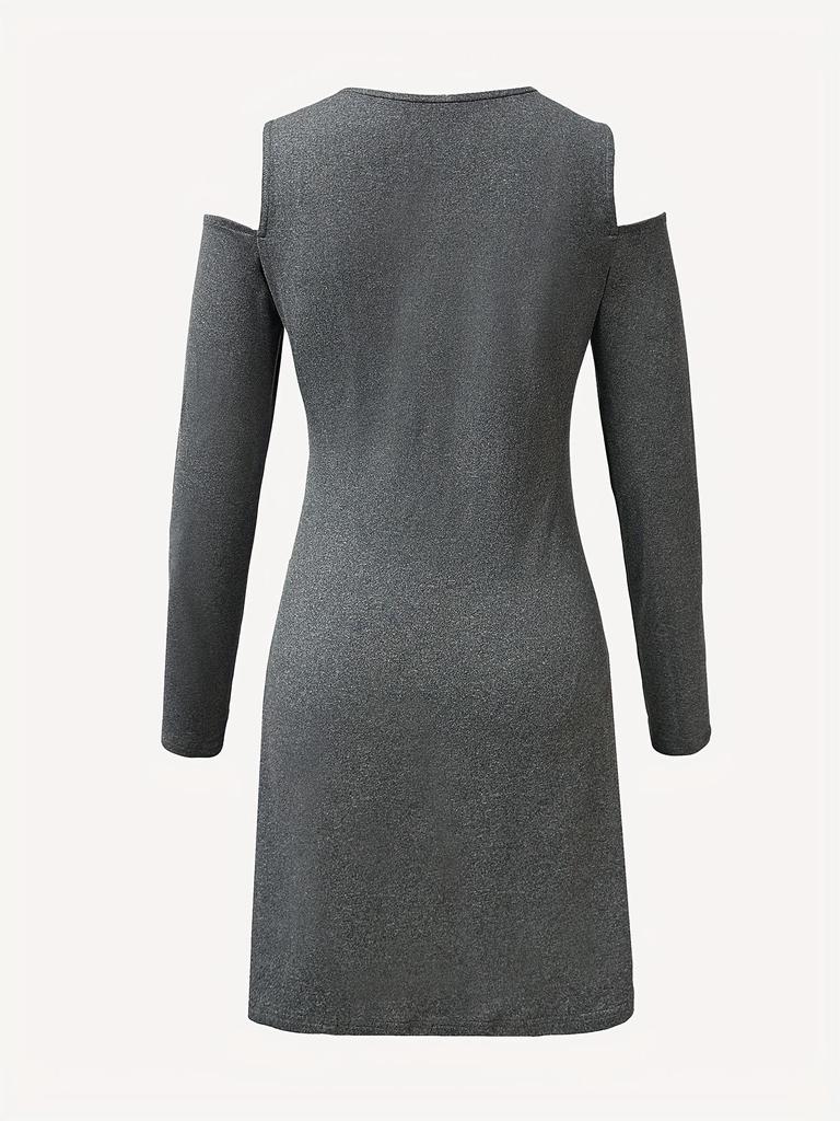 Autumn 2023 Women's Off-Shoulder Bodycon Dress: Long-Sleeved, Short Skirt, Sexy European & American Style