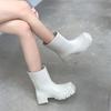Nuovi stivali da pioggia Stivali da donna Stivaletti slip-on Scarpe corte con plateau alla moda Stivali impermeabili antiscivolo per stivaletti da pioggia da donna