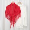 Cloak Knitted Triangle Scarf Cape Fart Curtain Simple Hollow Out Scarves  Female