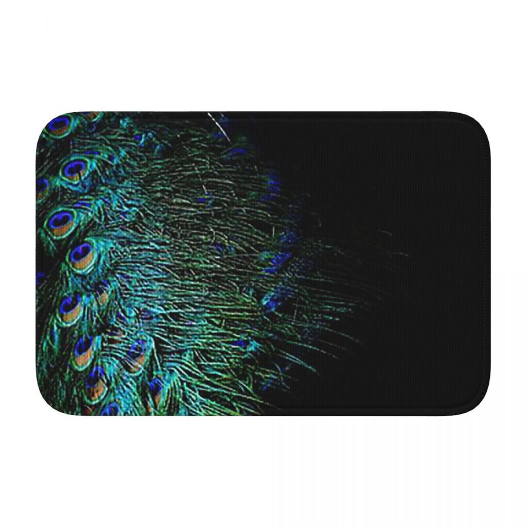 Peacock Feathers Doormat Kitchen Entrance Home Floor Mat Non-slip Carpet Rug for Balcony Footpad Mats