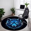 1pc Wolf Head Chair Carpet for Office, Round Non-Slip Durable Large Size Office Carpet, Suitable for Office, Beautiful Decoration