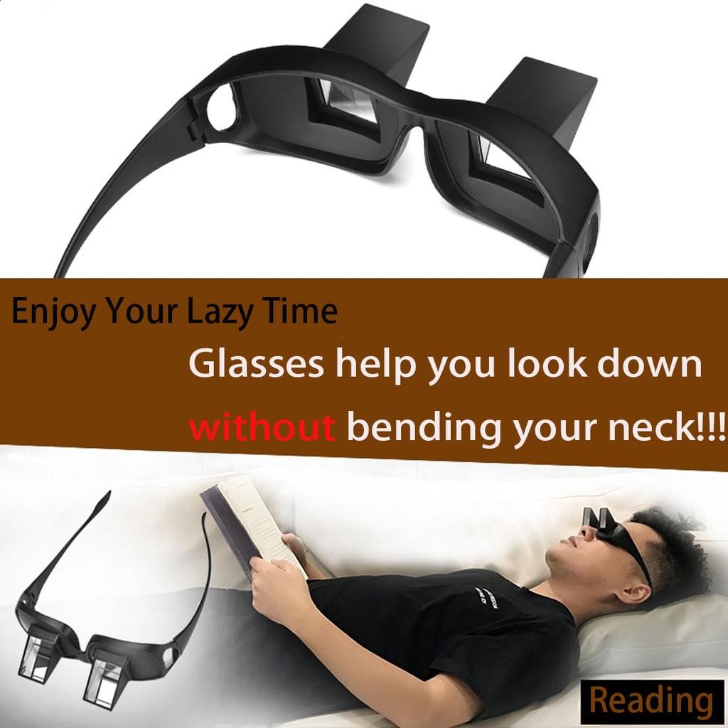 Lazy Eyeglasses Lazy Reading Presbyopia Glasses HD Eyeglasses Prismatic Periscope Eyeglasses for Reading Presbyopia and Watching TV While Lying Down