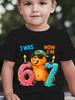 Girls Boys Fashion Short-Sleeve T-Shirt "I WAS 6 NOW I'M 7" Capybara Print Tee Kids Number 67 Cartoon Top 7th Birthday T-shirts