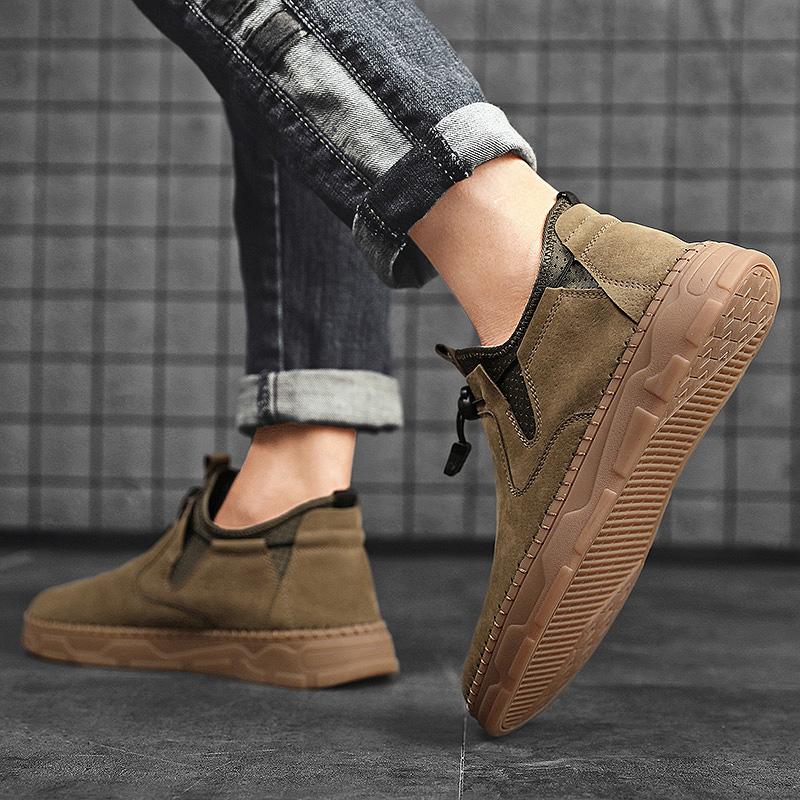 The Four Seasons Fashion Men's Boots Breathable Leather for Casual Work Footwear Classics Retro Style Anti-slip Wearable Boots