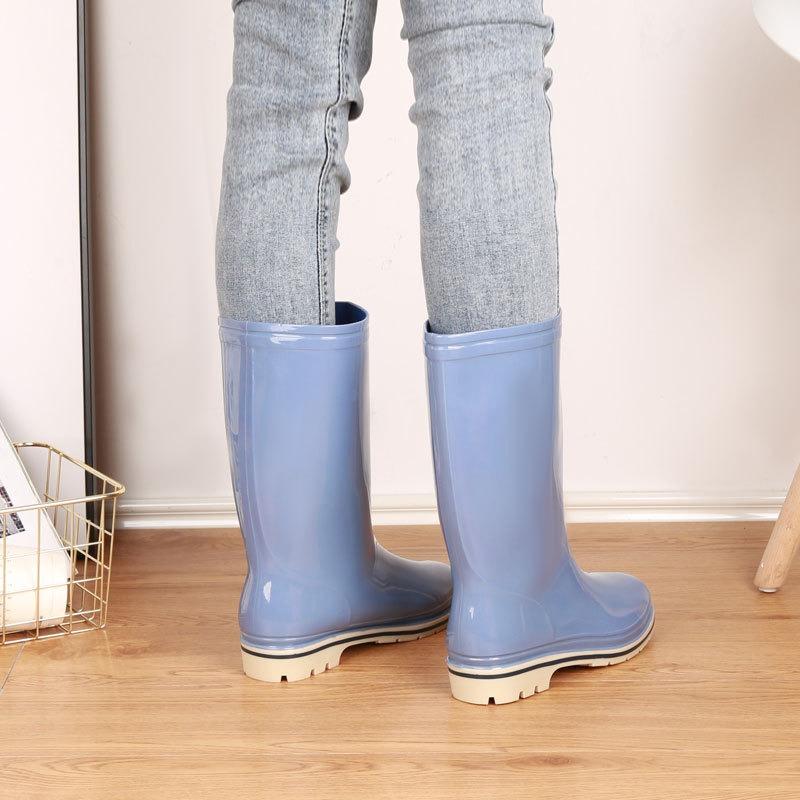 Women's rain shoes medium and high rain boots water shoes children's cotton lint waterproof and non-slip rain boots rubber shoes