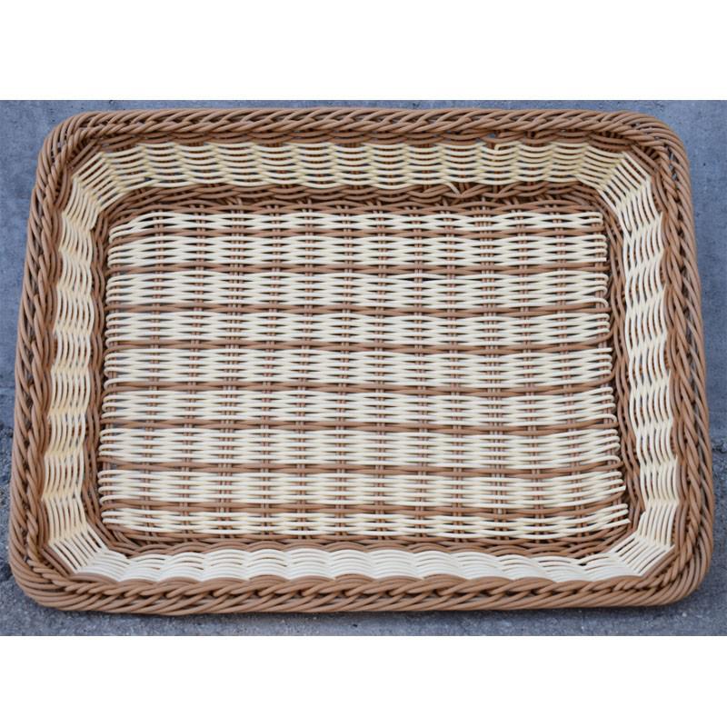 Hardened Brown Imitation Rattan Basket Set: 5-Piece Bread & Fruit Storage Baskets