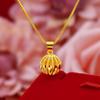 Vietnamese Gold Plated Openwork Ball Pendant Necklace for Women