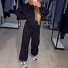 Autumn/Winter 2024 Women's Round Neck Rhinestone Hoodie & Sweatpants Set