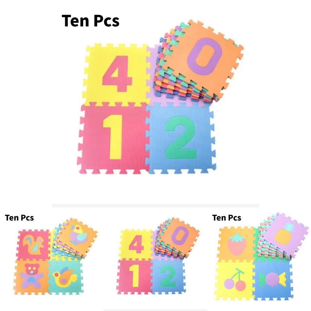 Foam Baby Crawling Mat With Cartoon Puzzle Blocks For Toddler Playroom