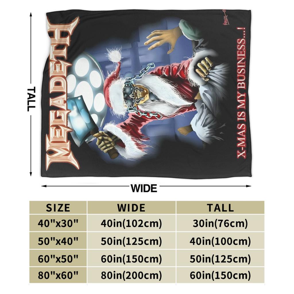 Megadeths Band Art Warm Soft Blanket  Kids Adult Plush Bedding Throws Street Trend Couch Bed Flannel Bedspread Sofa Bed Cover