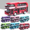 1:43 Simulação Ônibus de Cidade Ônibus de Dois Andares Turístico Modelo Carro de Puxar Brinquedo Modelo de Carro Mini Para
