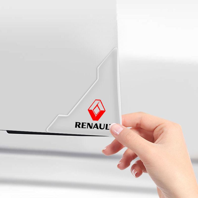 2 st Transparenta Hörnskydd för Bildörr Anti-Repskydd Klistermärke För Renault Dacia Sport Duster Megane 2 3 4 IV Clio Fluence Logan Captur