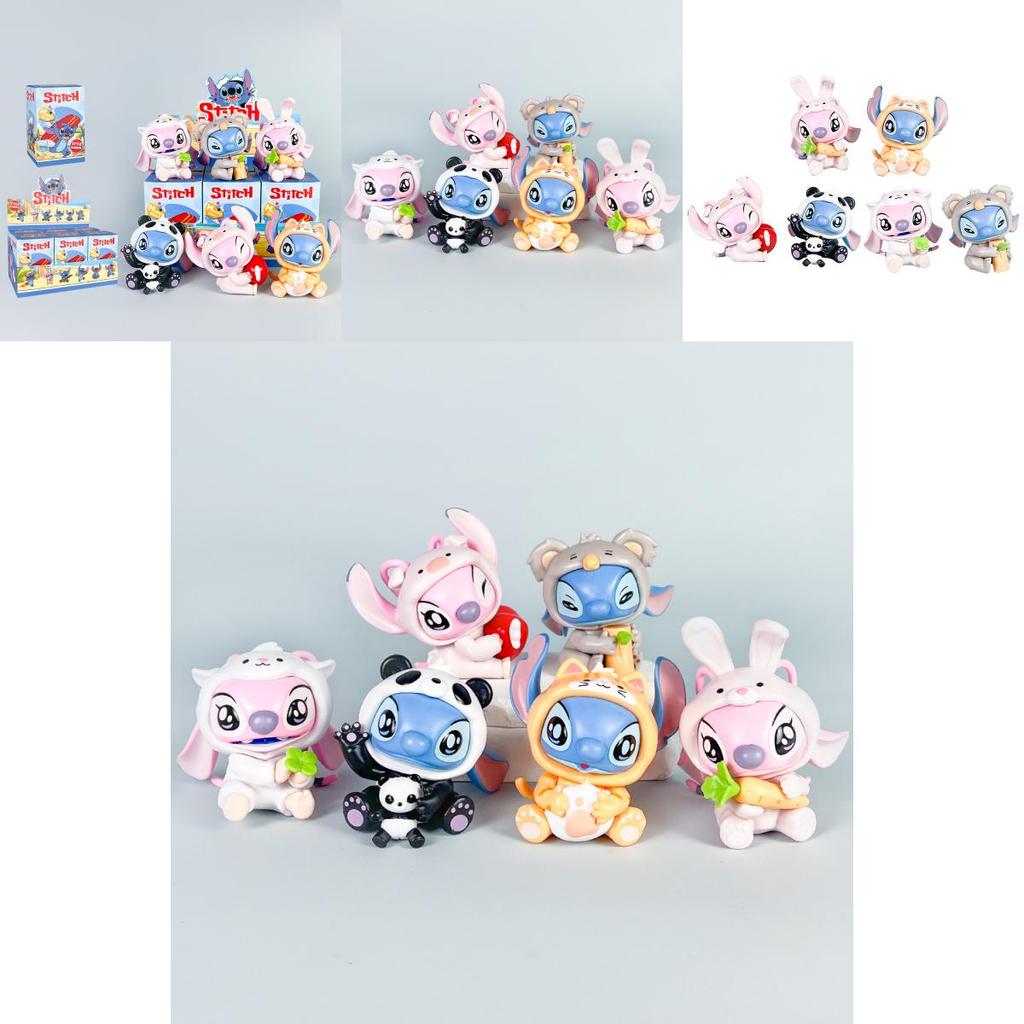 Stitch And Angel Rabbit Panda Tiger Cat Koala Pig Animal Series Model For Kids And Fans