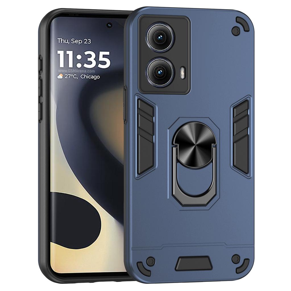 For Motorola Edge (2024) 5G Case PC+TPU Drop Defend Phone Cover with Ring Kickstand