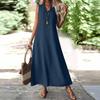 Women's Sleeveless V-Neck Long Maxi Dress