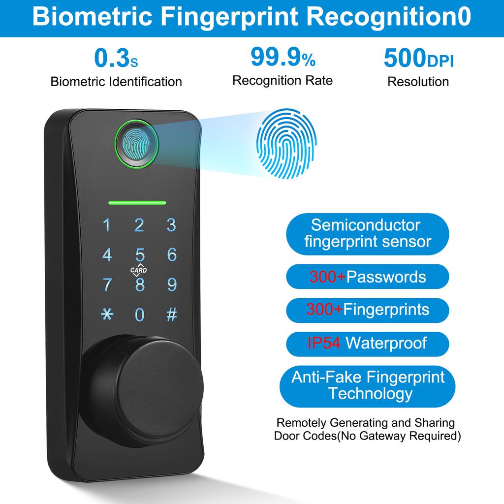 Keyless Deadbolt Smart Door Lock: Sifely Digital Keyless Entry - View #3
