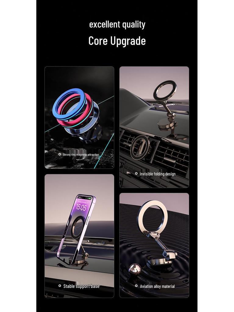 360° Rotating Magnetic Phone Holder – Compact, Multifunctional Stand for Home & Car