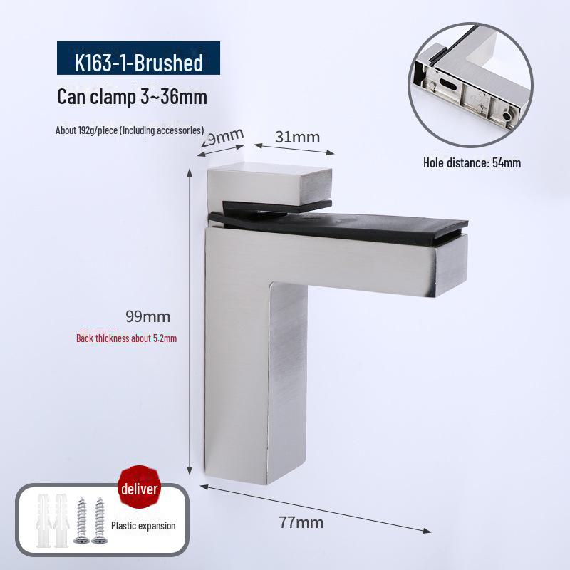 F-shaped Duckbill Glass Clamp for Bathroom/Kitchen 