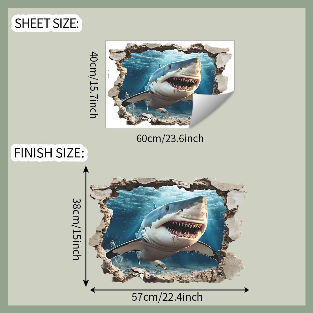 

Креативные проламывающие стену подводные акулы Спальня Гостиная Дом Фон Украшение Наклейки на стены