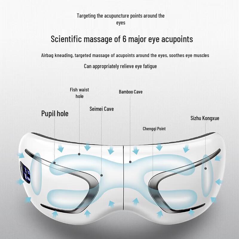 Aux Bluetooth Eye Massager with Heat and Music