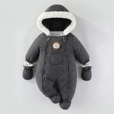 Winter Newborn Baby Girl Jumpsuit, Thickened Warm Hooded Jumpsuit, 0-18 Months Newborn Baby Boy Outdoor Clothing