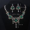 Ladies' Fashionable High-end Atmospheric Pendant Necklace Earring Set, Bridal Accessories, Wedding Dress Accessories, Green And