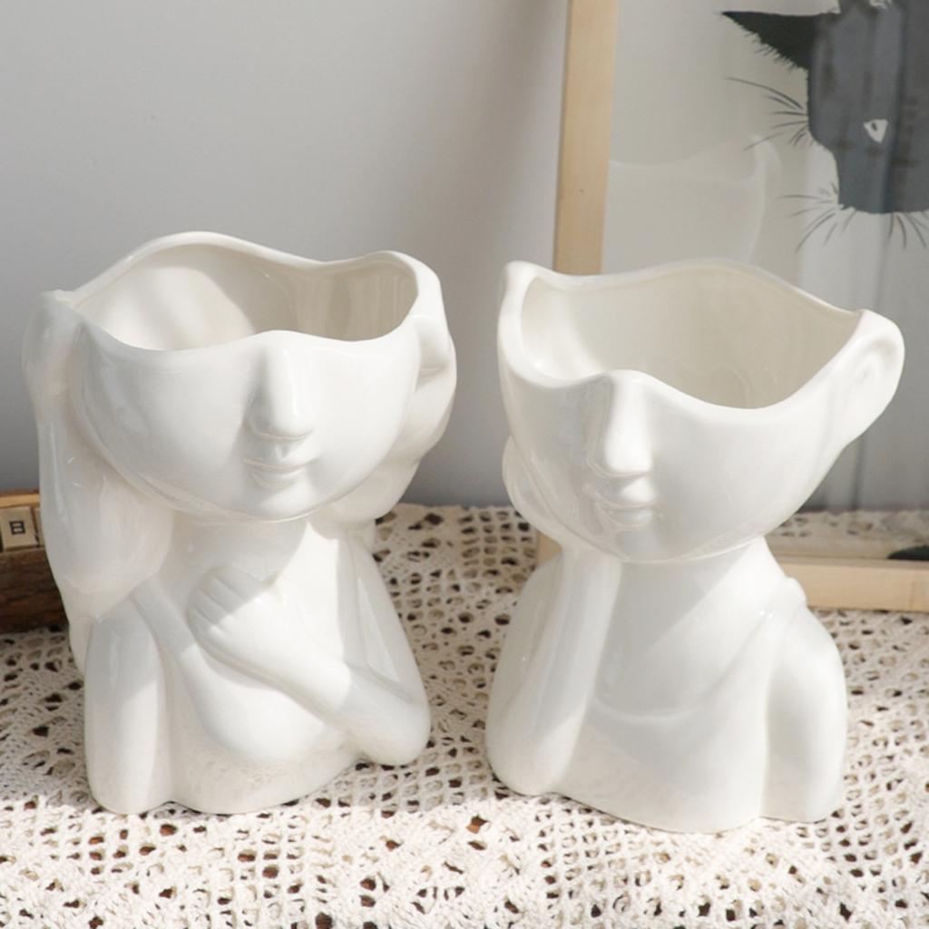 Ceramic Vase for Living Room Decor Girl Water Flower Vase Ornament