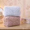 Plush Travel Toiletry Pouch Large Capacity Cosmetic Bag Durable Leopard Print Makeup Bag  Women
