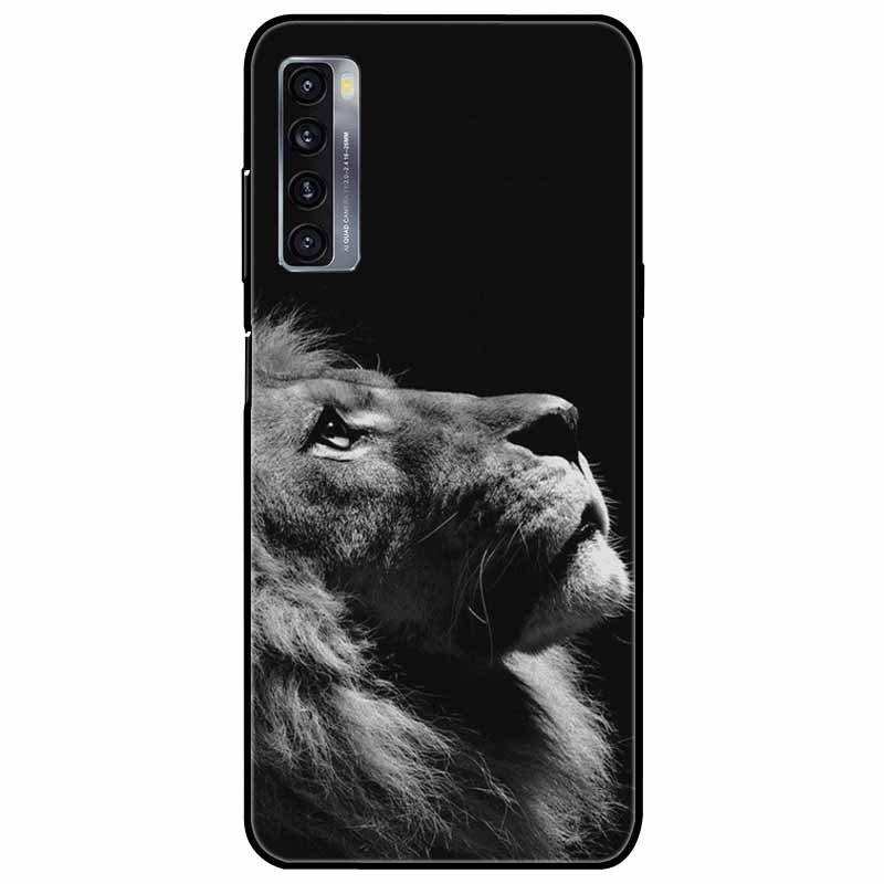 For TCL 20L Plus Case 20L+ Silicone Soft Shockproof TPU Back Cover for TCL 20S 20L Case Black Bumper Painted Funda TCL20S Capa