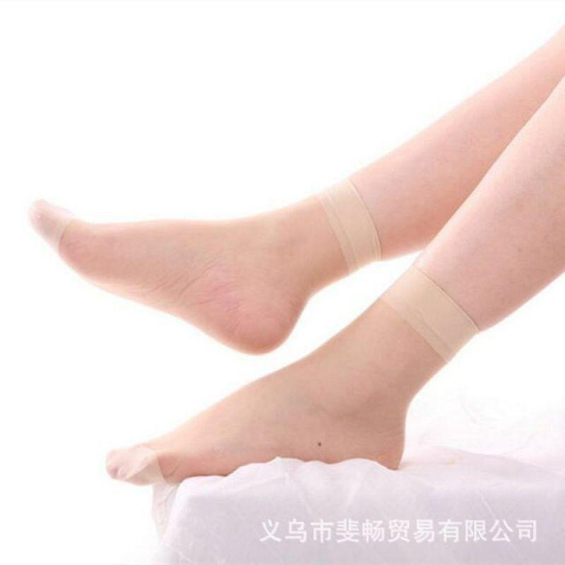 1 Pair Of Women Sheer Socks Crystal Silky Socks Ultra-thin Anti-hook Silk Ankle High Soft Socks