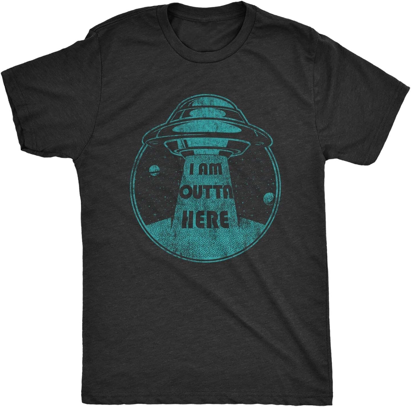Men s I Am Outta Here Tshirt Funny Alien Abduction Spaceship Graphic Novelty Tee T-Shirt Balck M чёрный