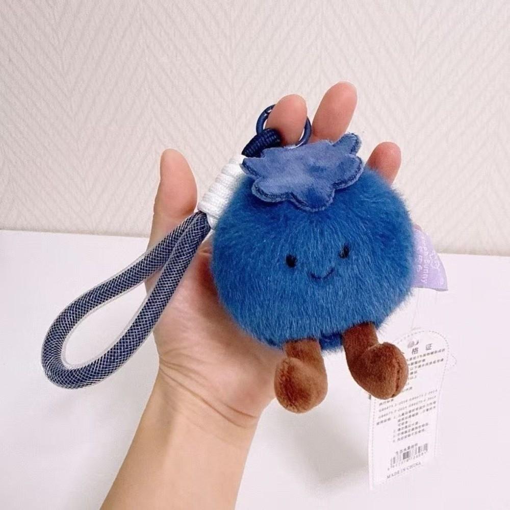 Simulation Blueberry Blueberry Plush Keychain Soft Blueberry Plush Bag Charm Bag Decor