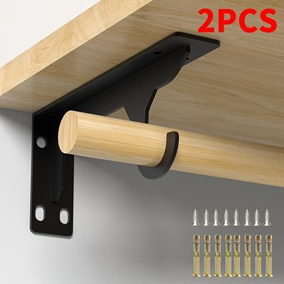 2pcs Heavy-Duty Metal Wall Hooks - Sturdy Triangle Shelf Support Bracket for Wardrobe, Closet, Entryway - Durable Furniture Hardware Organizer