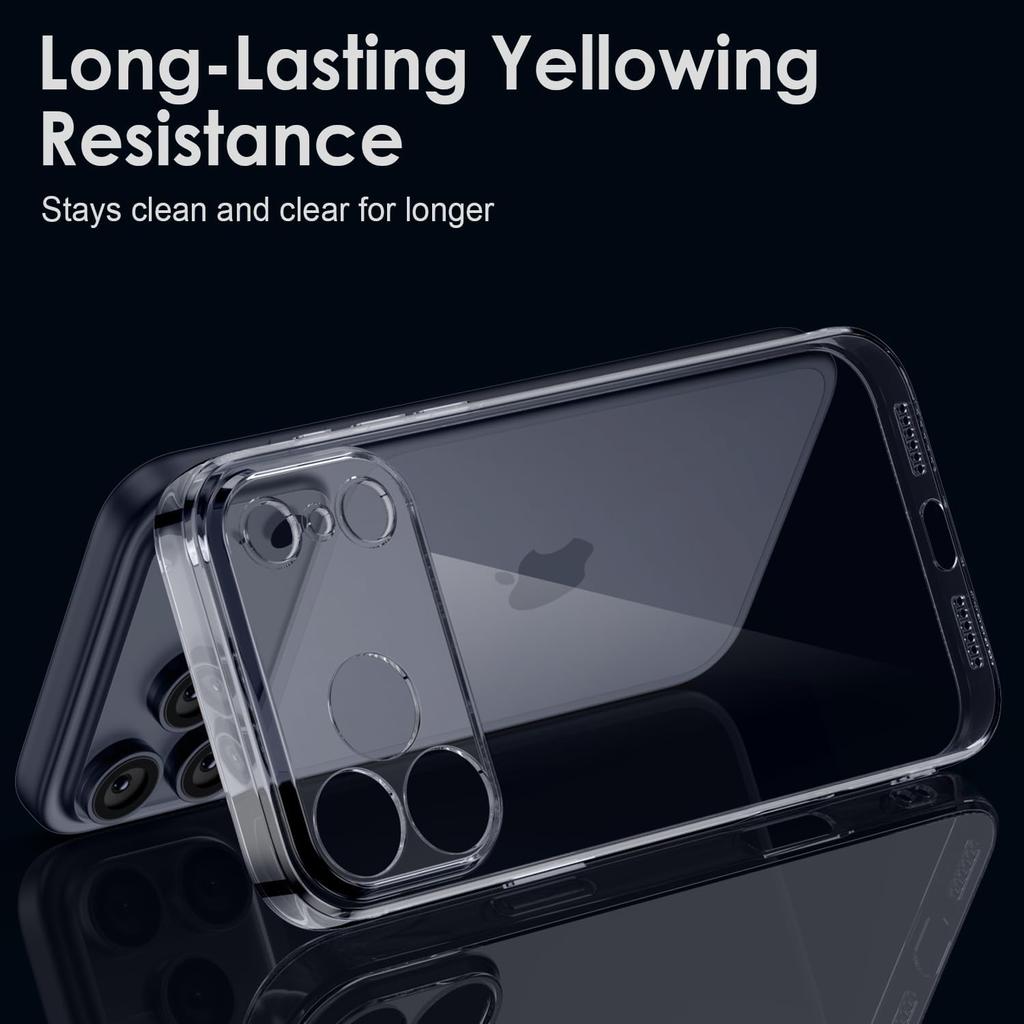 Transparent TPU Phone Case for iPhone 17  16 15 14 13 Pro Max 17 Air Camera Protection Ultra-Thin, Shock Resistant, Anti Yellowi