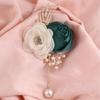 4PCS Camellia Rose Wedding Corsage Boutonniere Flower Brooch Pin For Bridal Shower Dinner Parties Formal Event Wear