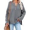 Button Up Pullover, Solid Color Pullover, V-neck Knit Sweater, Women's Streetwear, Trendy Sweater, Women's Plus Size, Worn Inside Out