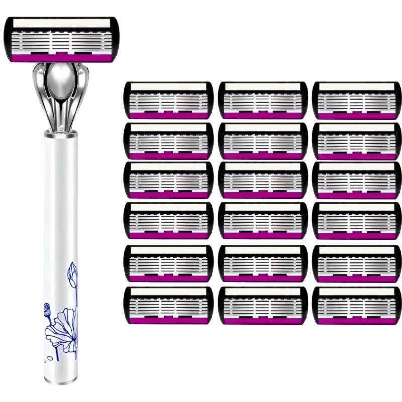 6-layer Razor Blade, Men's Stainless Steel Blade, Classic Water Washed Razor, Sharp Blade for Clean Shaving