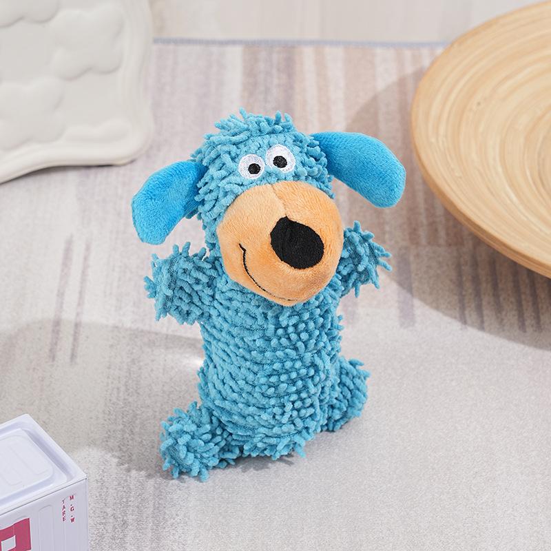 Squeaky Dog Plush Toy Chew Toy For Puppy Teeth Cleaning синий